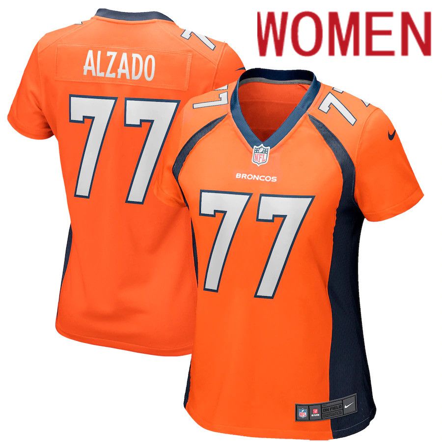 Women Denver Broncos #77 Lyle Alzado Nike Orange Game Retired Player NFL Jersey